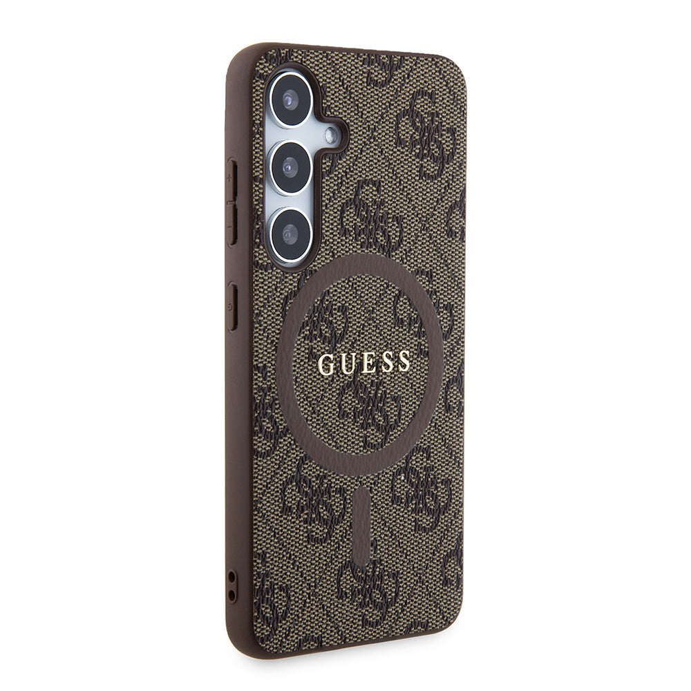 MagSafe Case for Samsung Galaxy S24 S921, Guess, 4G Collection, Brown