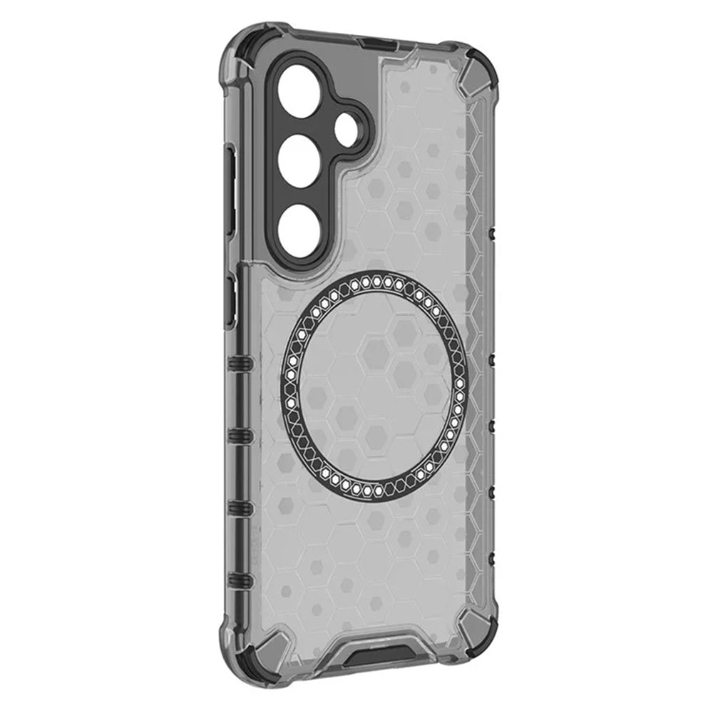 Custodia MagSafe per Samsung Galaxy S24 S921, Techsuit, HoneyComb Shield, Nera