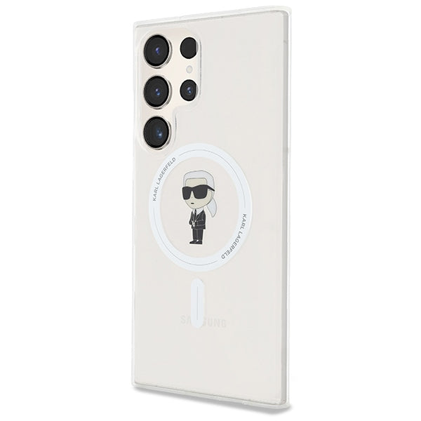 Custodia MagSafe per Samsung Galaxy S24 Ultra S928, Karl Lagerfeld, IML Ikonik Karl, Trasparente