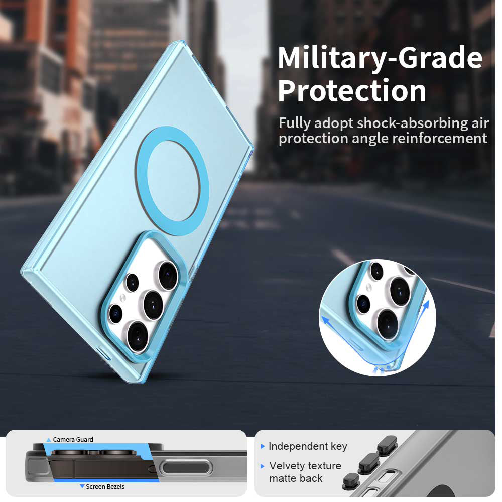 Custodia MagSafe per Samsung Galaxy S24 Ultra S928, Techsuit, CandyCase, Blu