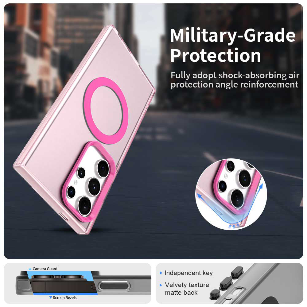 Custodia MagSafe per Samsung Galaxy S24 Ultra S928, Techsuit, CandyCase, Rosa