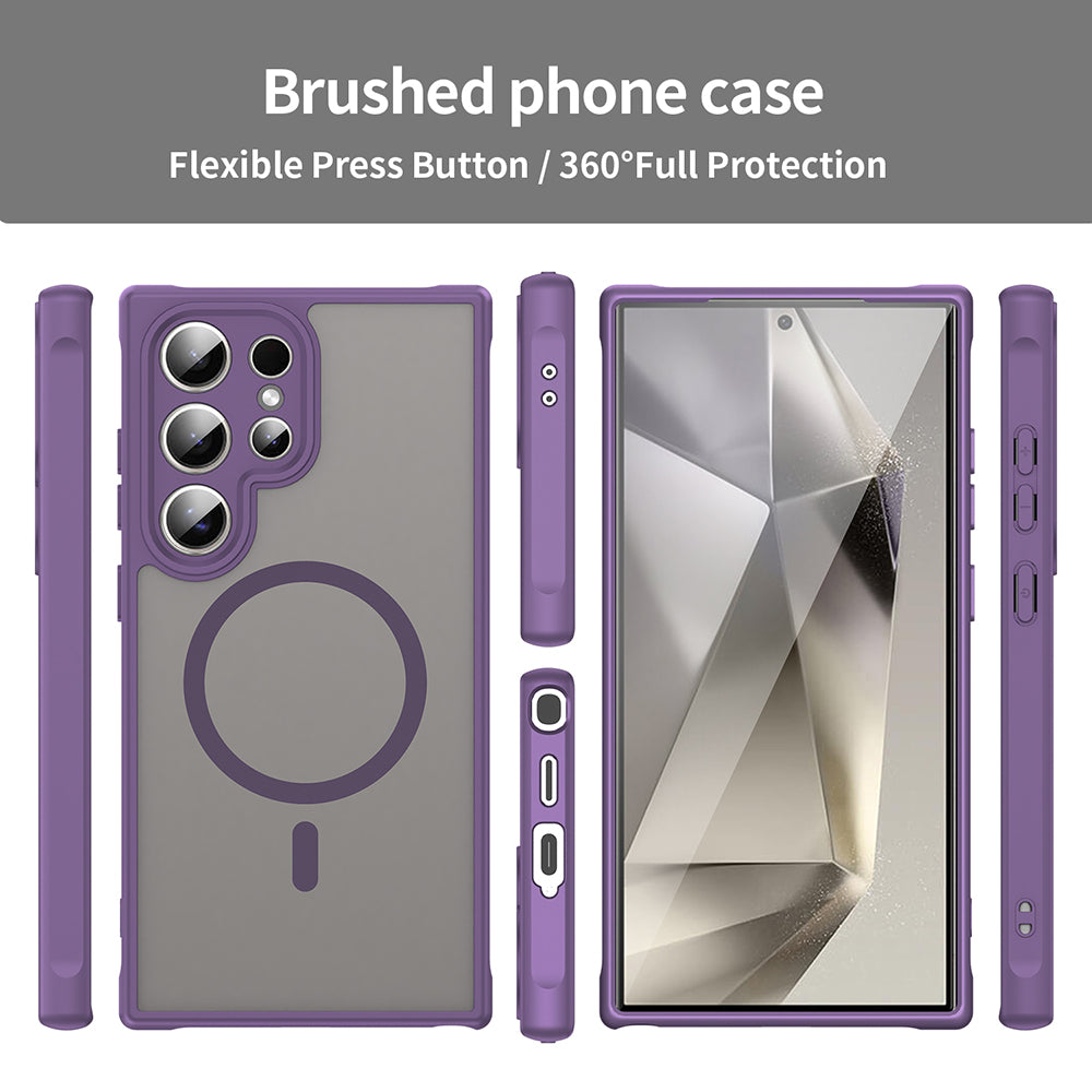 Custodia MagSafe per Samsung Galaxy S24 Ultra S928, Techsuit, HaloFrost II, Viola