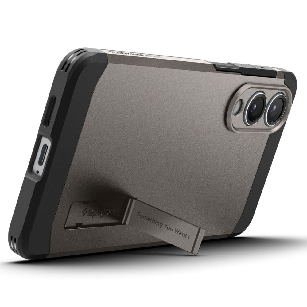 Custodia MagSafe per Samsung Galaxy S25 Edge S937, Spigen, Tough Armor, Grigio ACS09423
