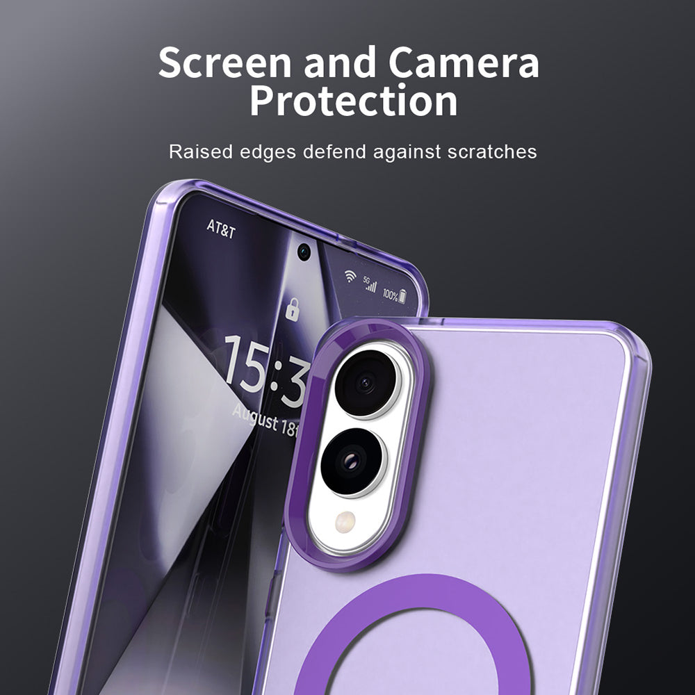 Custodia MagSafe per Samsung Galaxy S25 Edge S937, Techsuit, CandyCase, Viola