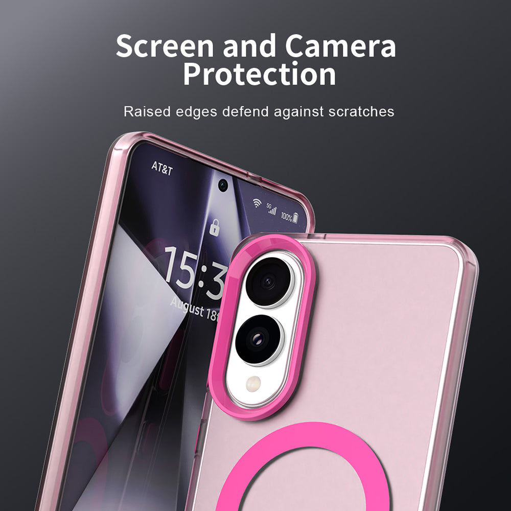 Custodia MagSafe per Samsung Galaxy S25 Edge S937, Techsuit, CandyCase, Rosa