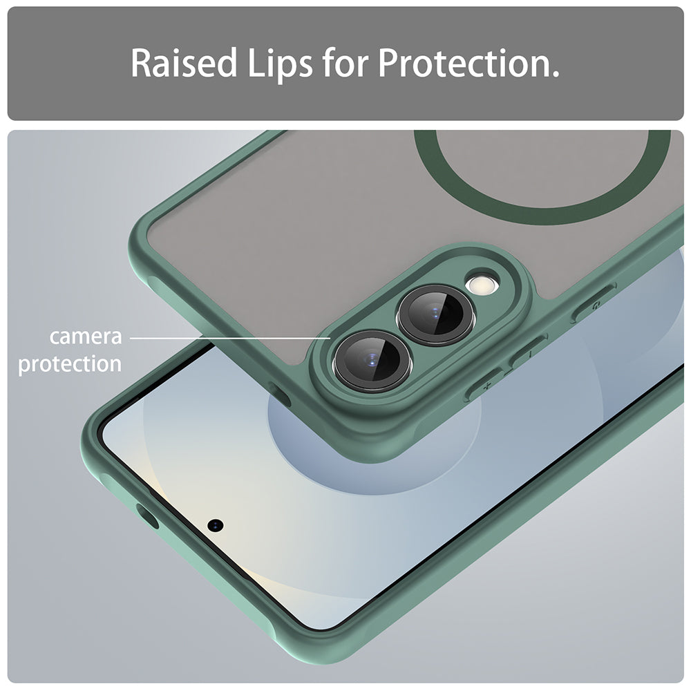 Custodia MagSafe per Samsung Galaxy S25 Edge S937, Techsuit, HaloFrost II, Verde