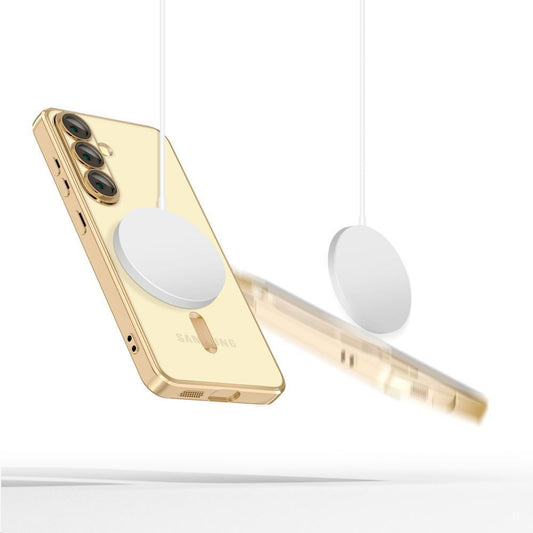 Custodia MagSafe per Samsung Galaxy S25 Edge S937, Techsuit, Luxury Crystal, Oro
