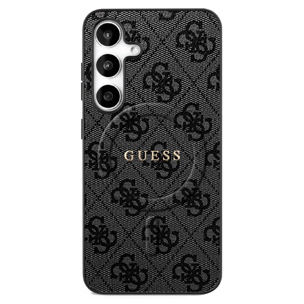 Custodia MagSafe per Samsung Galaxy S25 FE, Guess, 4G Ring Classic Logo, Nera