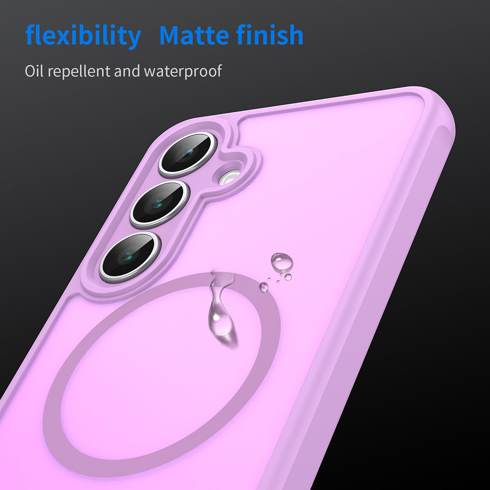 Custodia MagSafe per Samsung Galaxy S25 FE, Techsuit, HaloFrost II, Rosa