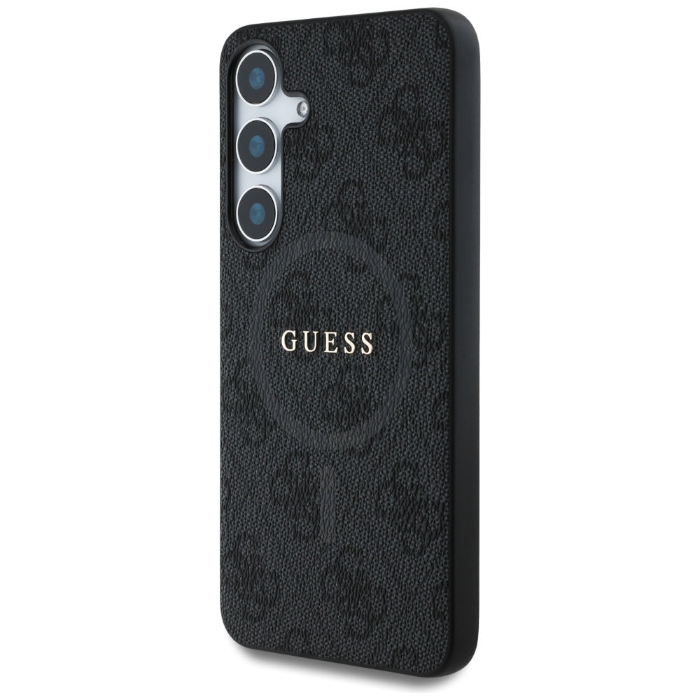 Custodia MagSafe per Samsung Galaxy S25+ S936, Guess, 4G Ring Classic Logo, Nera