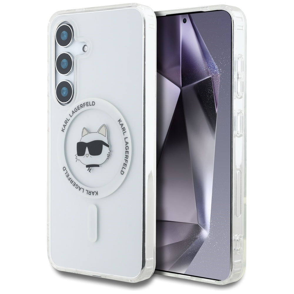 Custodia MagSafe per Samsung Galaxy S25+ S936, Karl Lagerfeld, IML Choupette's Head, Bianca