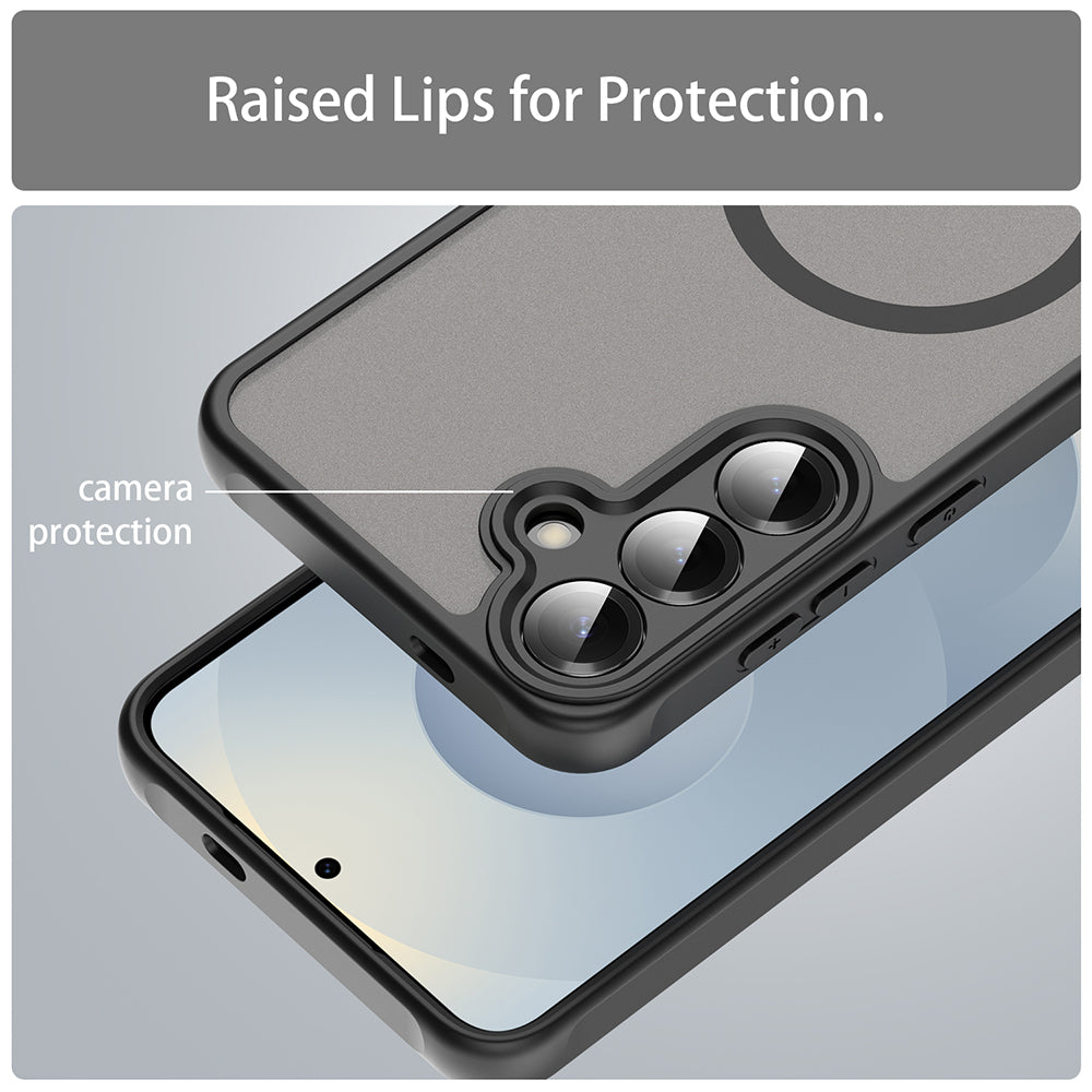 Custodia MagSafe per Samsung Galaxy S25+ S936, Techsuit, HaloFrost II, Nera