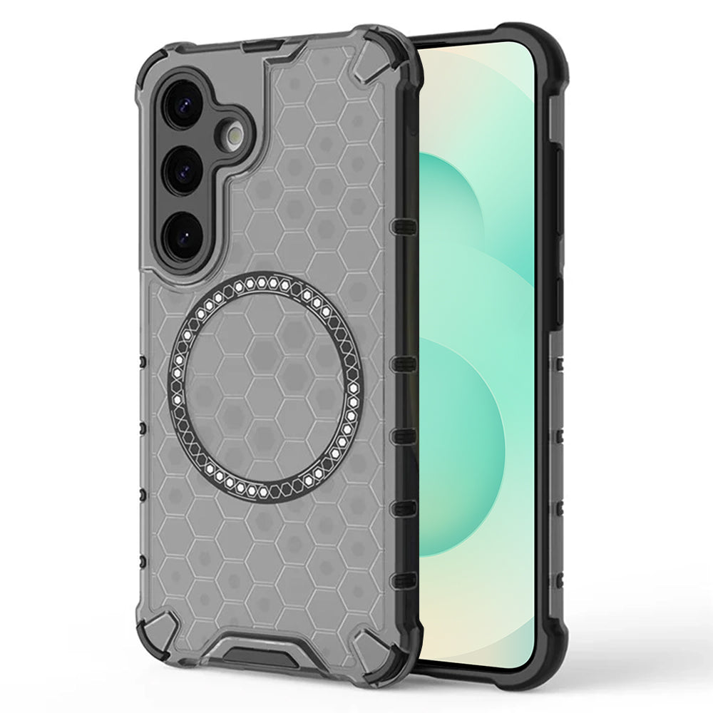 Custodia MagSafe per Samsung Galaxy S25+ S936, Techsuit, HoneyComb Shield, Nera