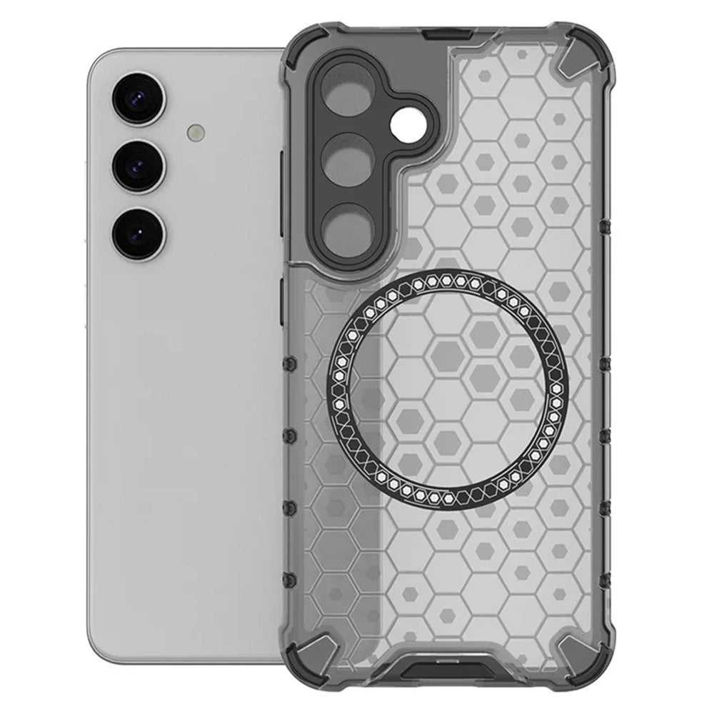 Custodia MagSafe per Samsung Galaxy S25+ S936, Techsuit, HoneyComb Shield, Nera