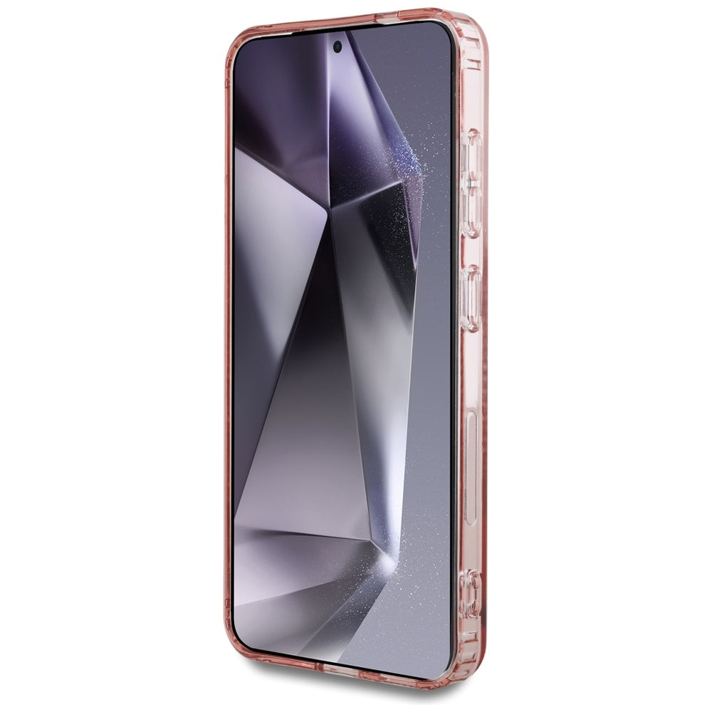 Custodia MagSafe per Samsung Galaxy S25 S931, Guess, IML Glitter Circle, Rosa