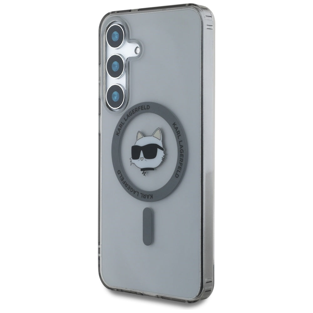 Custodia MagSafe per Samsung Galaxy S25 S931, Karl Lagerfeld, IML Choupette's Head, Nera