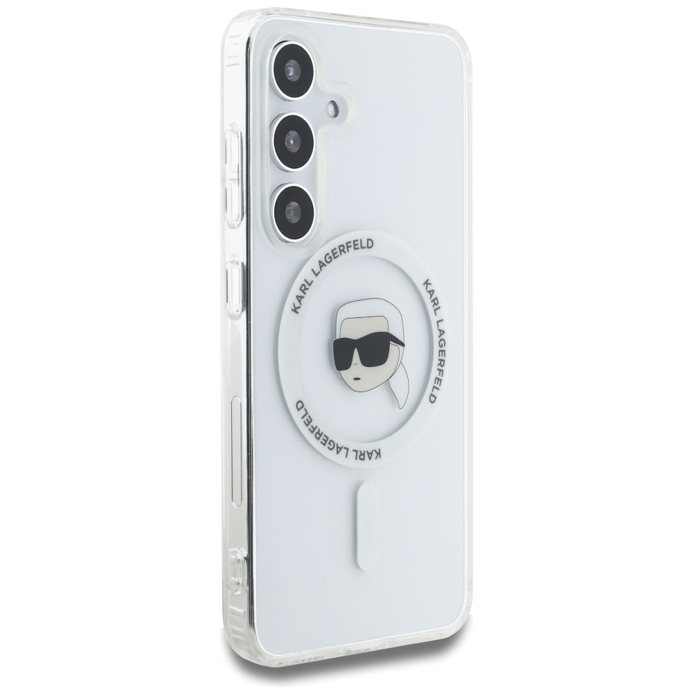 Custodia MagSafe per Samsung Galaxy S25 S931, Karl Lagerfeld, IML Karl's Head, Bianca
