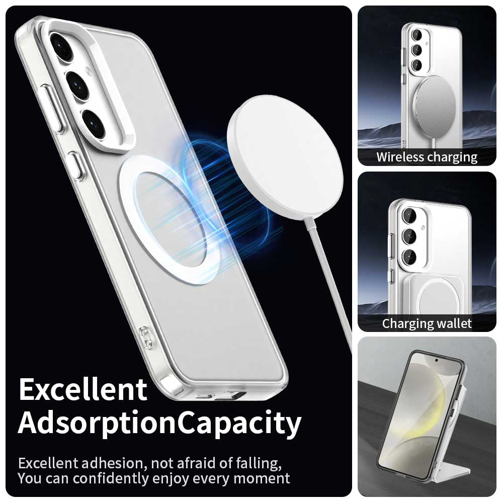 Custodia MagSafe per Samsung Galaxy S25 S931 / S24 S921, Techsuit, CandyCase, Bianca