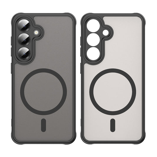 Custodia MagSafe per Samsung Galaxy S25 S931 / S24 S921, Techsuit, HaloFrost II (Big Lens Hole), Nera