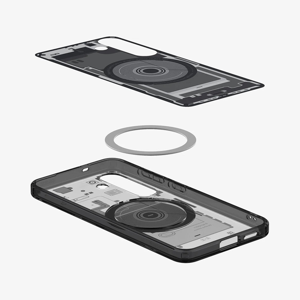 Custodia MagSafe per Samsung Galaxy S25 S931, Spigen, Ultra Hybrid Zero One, Nera ACS09003