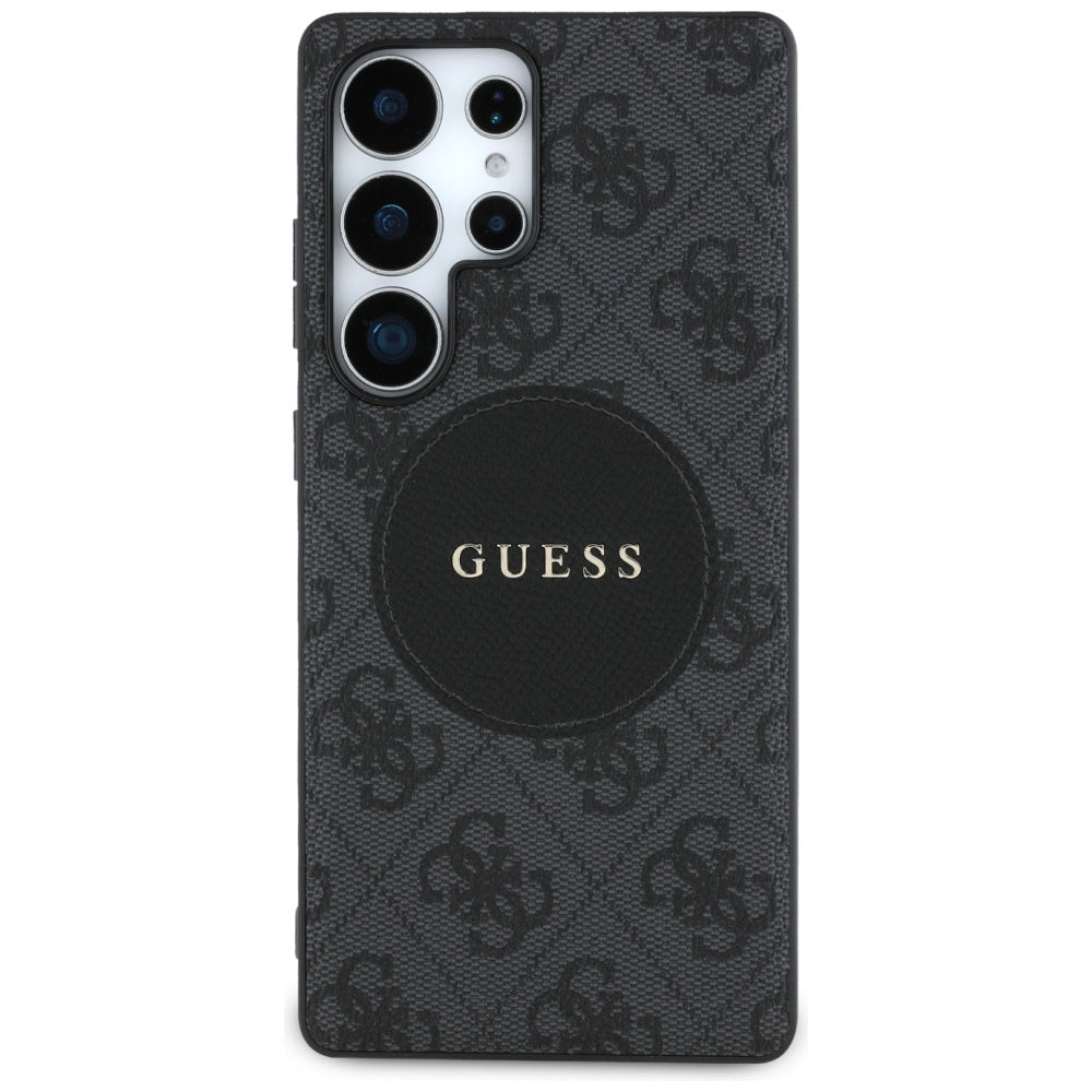 Custodia MagSafe per Samsung Galaxy S25 Ultra S938, Guess, 4G Circle Classic Logo, Nera