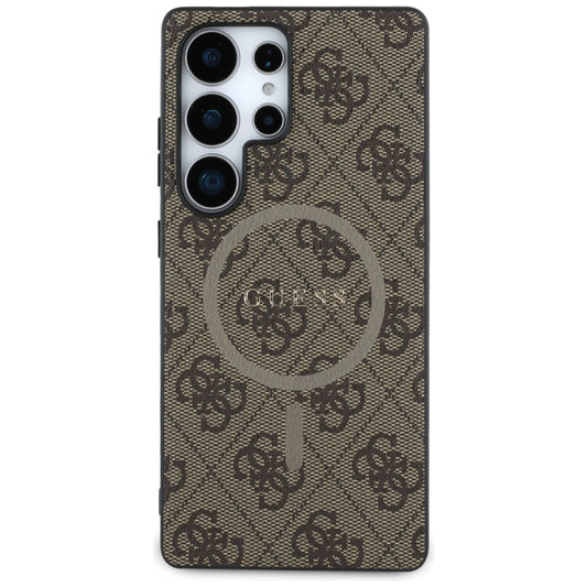 Custodia MagSafe per Samsung Galaxy S25 Ultra S938, Guess, 4G Ring Classic Logo, Marrone