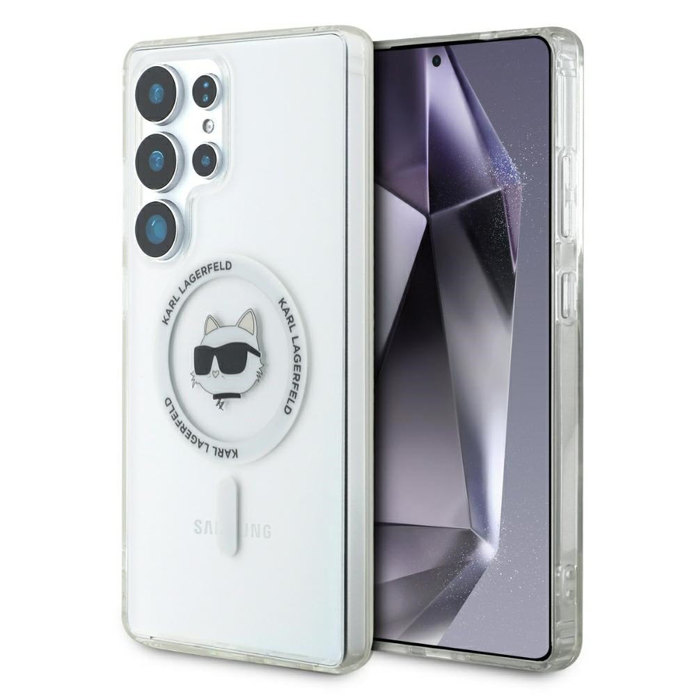 Custodia MagSafe per Samsung Galaxy S25 Ultra S938, Karl Lagerfeld, IML Choupette's Head, Bianca.
