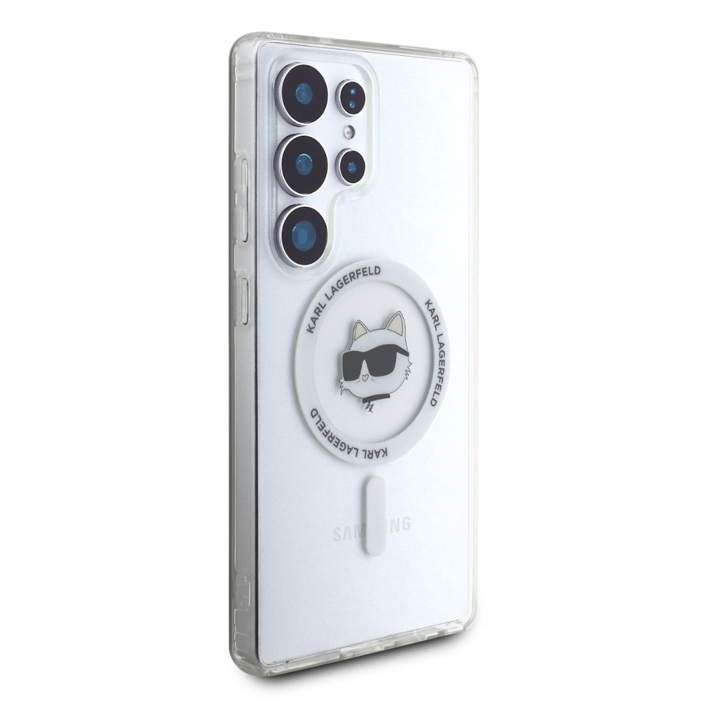 Custodia MagSafe per Samsung Galaxy S25 Ultra S938, Karl Lagerfeld, IML Choupette's Head, Bianca.