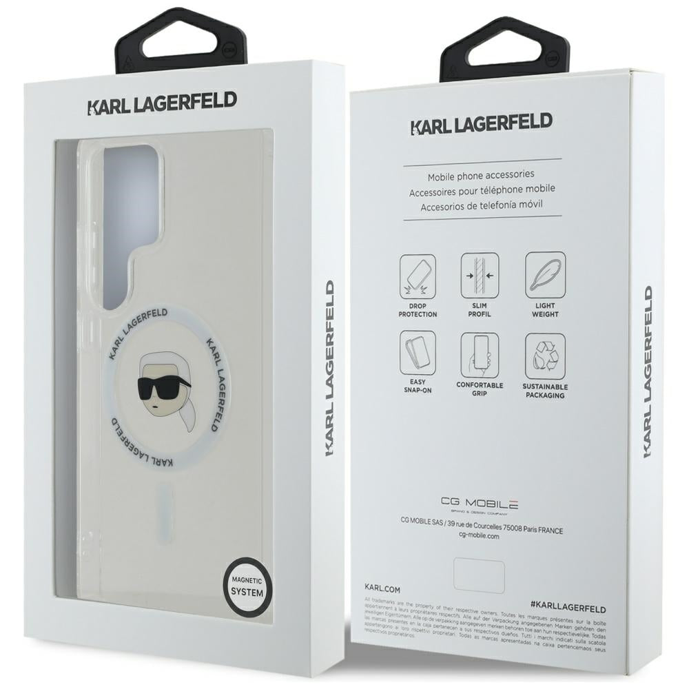 Custodia MagSafe per Samsung Galaxy S25 Ultra S938, Karl Lagerfeld, IML Karl's Head, Bianca