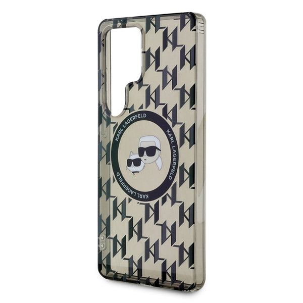 Custodia MagSafe per Samsung Galaxy S25 Ultra S938, Karl Lagerfeld, IML Monogram Karl & Choupette's Heads, Nera