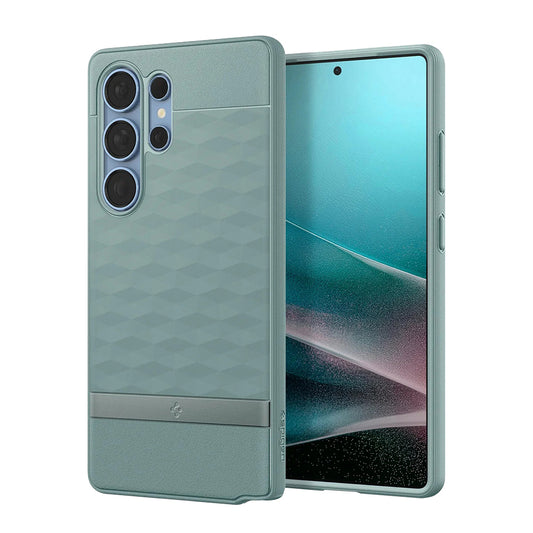 Custodia MagSafe per Samsung Galaxy S25 Ultra S938, Spigen, Caseology Parallax, Verde ACS09053