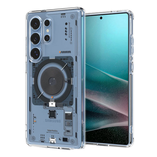 Custodia MagSafe per Samsung Galaxy S25 Ultra S938, Spigen, Ultra Hybrid Neo One, Trasparente
