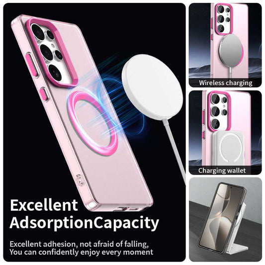 Custodia MagSafe per Samsung Galaxy S25 Ultra S938, Techsuit, CandyCase, Rosa