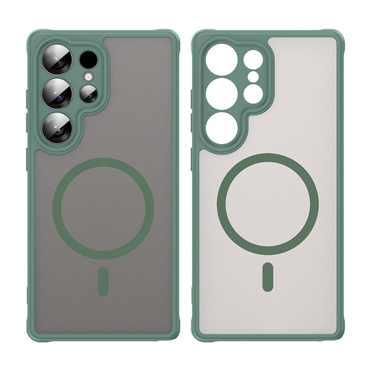 Custodia MagSafe per Samsung Galaxy S25 Ultra S938, Techsuit, HaloFrost II, Verde
