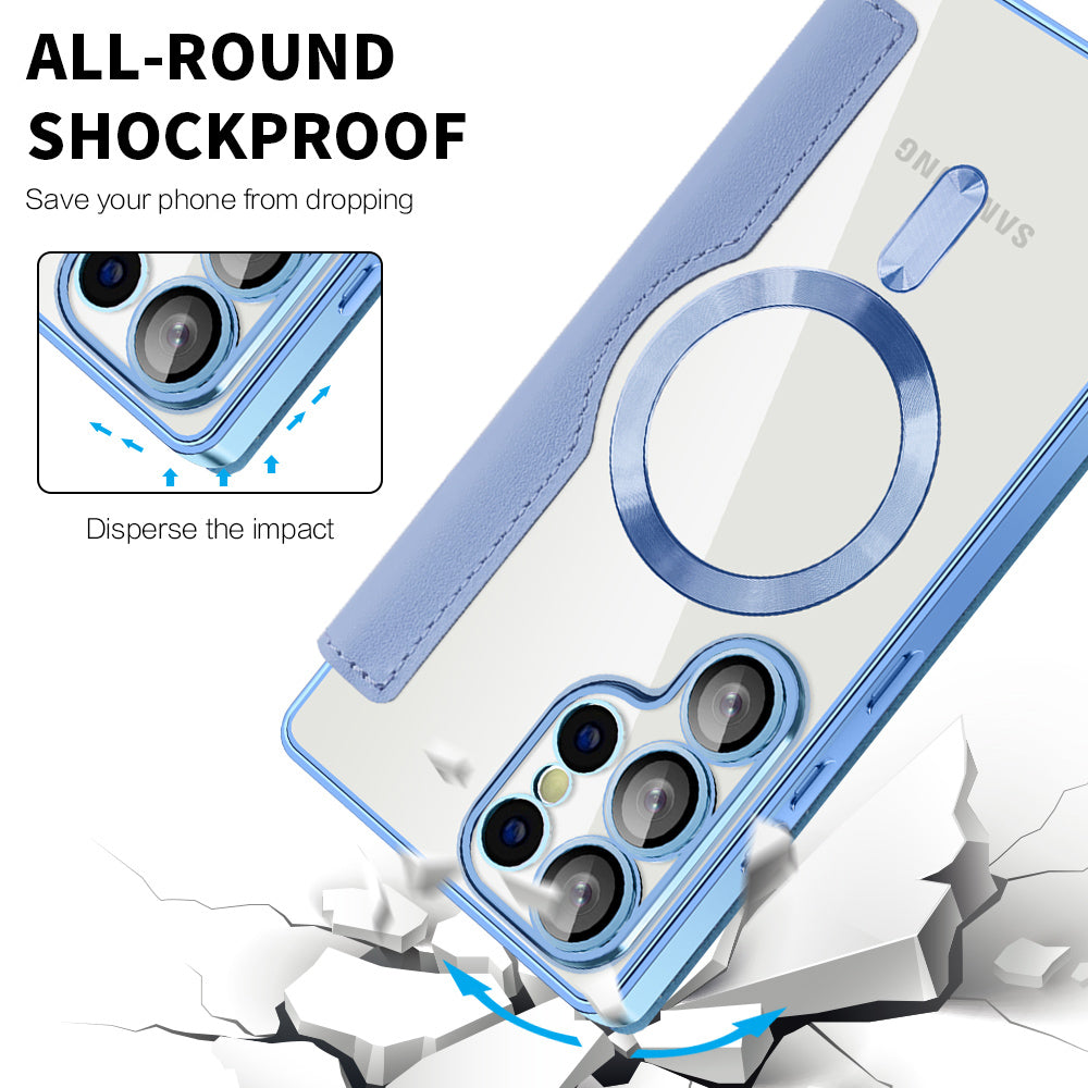 Custodia MagSafe per Samsung Galaxy S25 Ultra S938, Techsuit, SmartMag Book, Blu