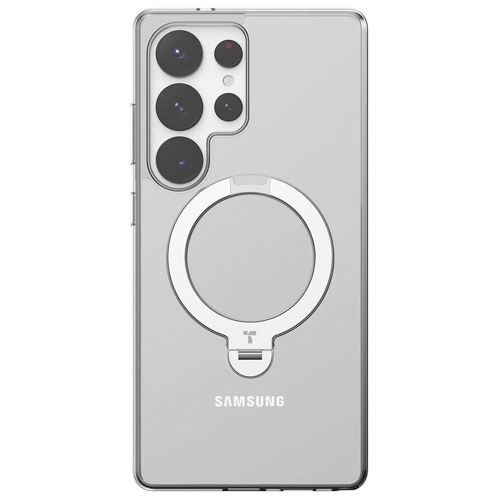 Custodia MagSafe per Samsung Galaxy S25 Ultra S938, Torras, Ostand Spin, Trasparente