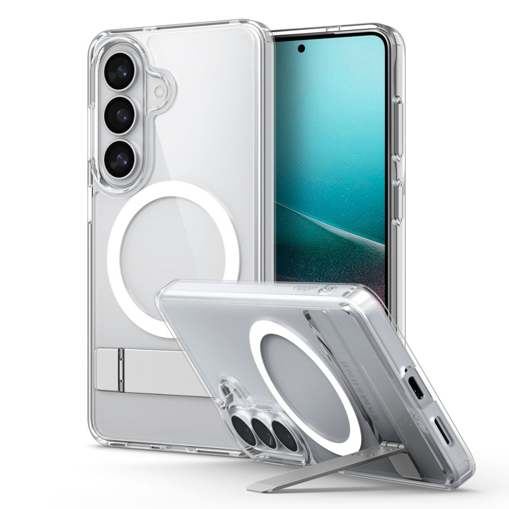 Custodia MagSafe per Samsung Galaxy S26 Plus S947, Spigen, Ultra Hybrid S, Trasparente Bianca ACS11050