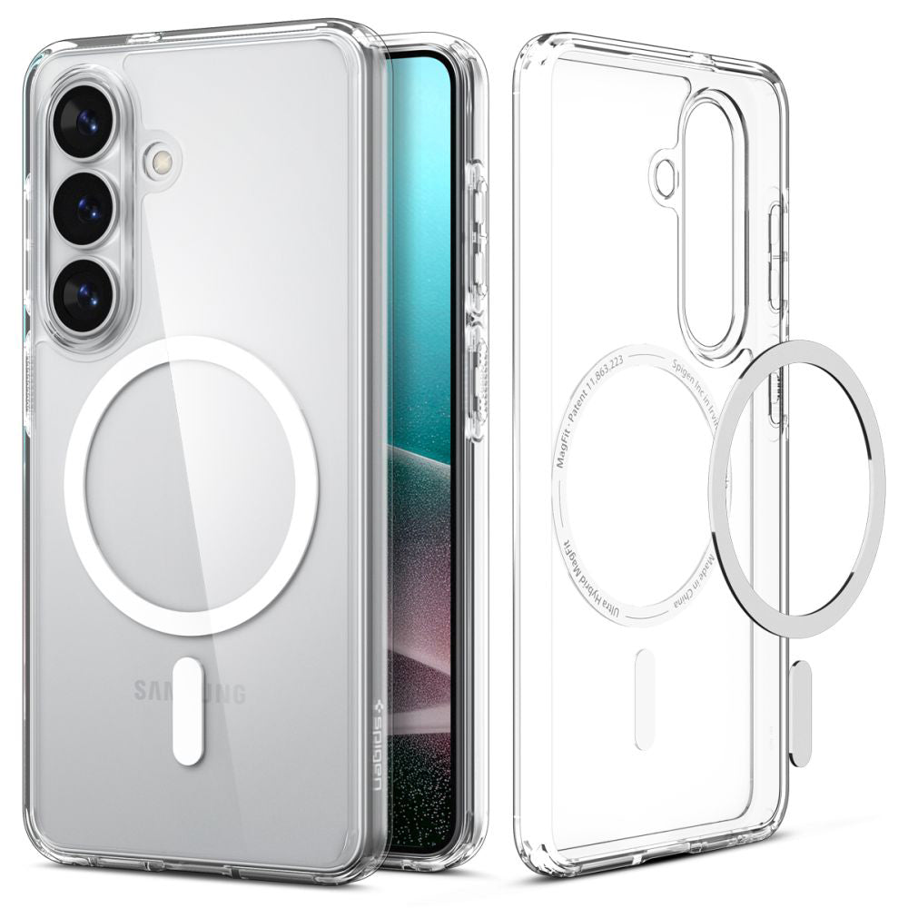 Custodia MagSafe per Samsung Galaxy S26 Plus S947, Spigen, Ultra Hybrid, Trasparente Bianca ACS10709