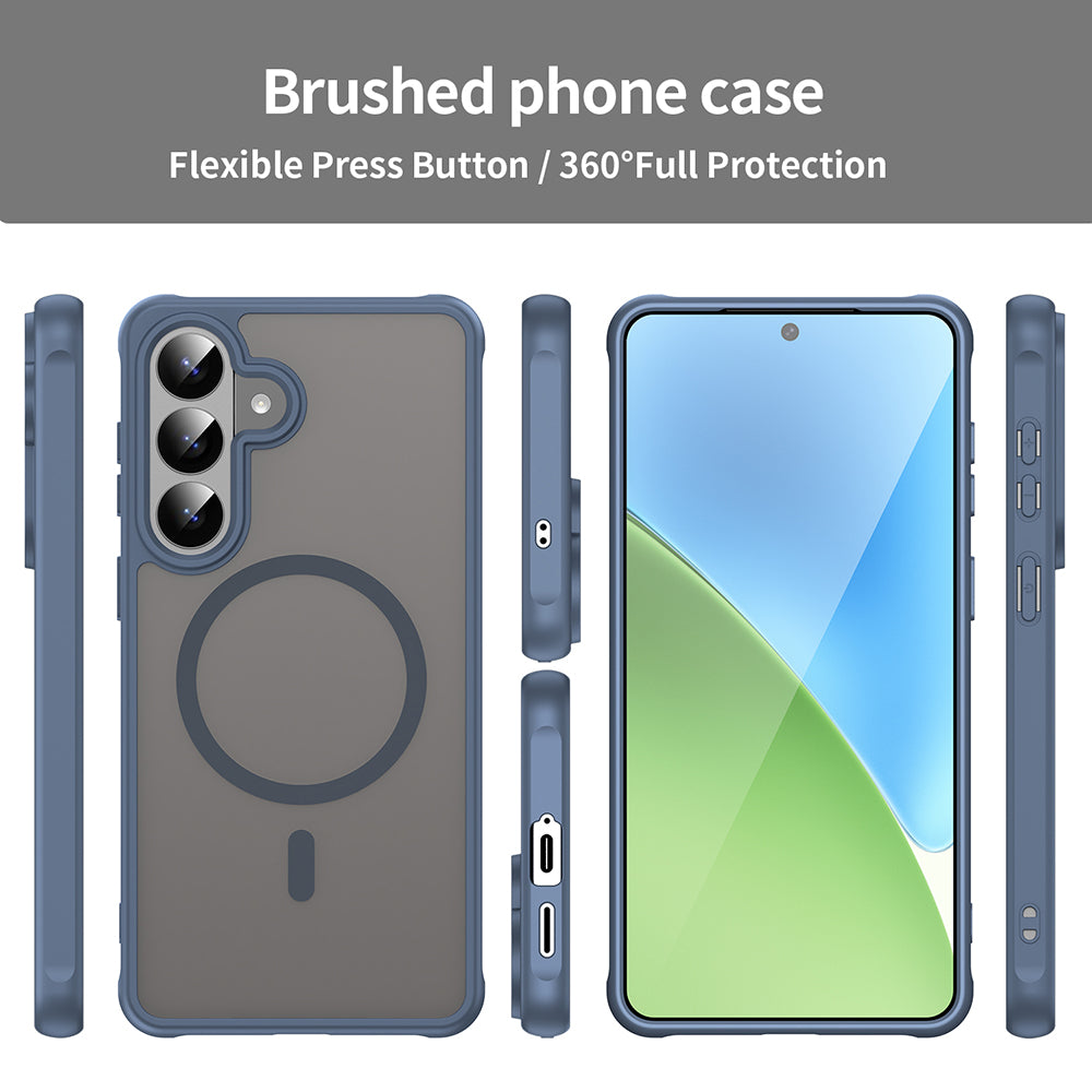 Custodia MagSafe per Samsung Galaxy S26 Plus S947, Techsuit, HaloFrost II, Blu Navy