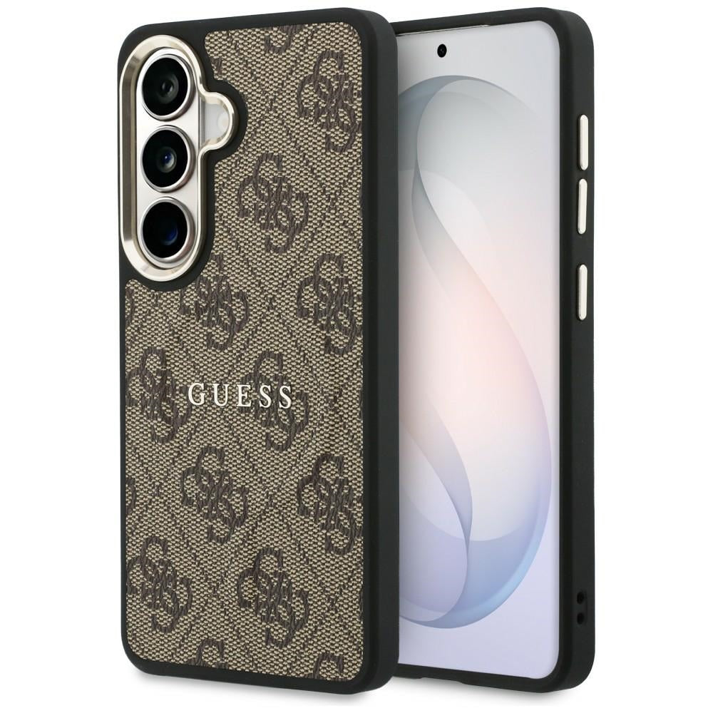 Custodia MagSafe per Samsung Galaxy S26 S942, Guess, 4G Embossed Ring, Marrone