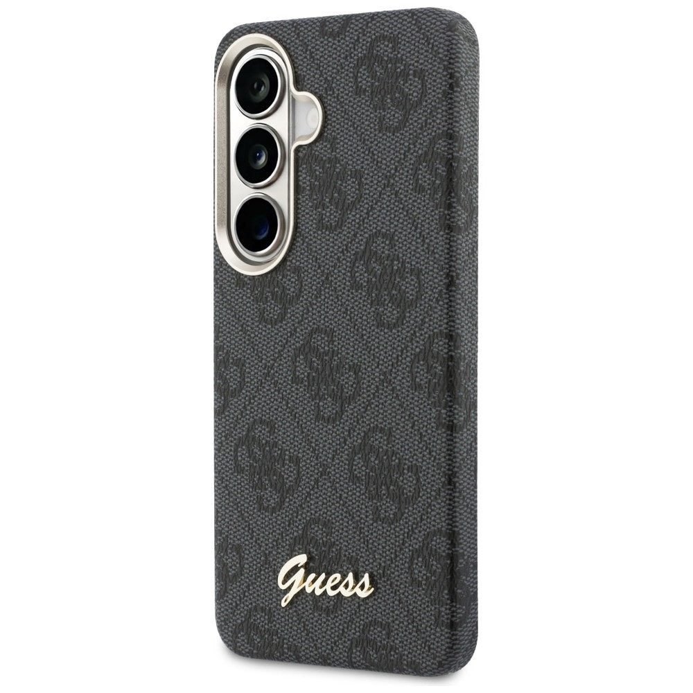 Custodia MagSafe per Samsung Galaxy S26 S942, Guess, 4G Script Logo, Nera