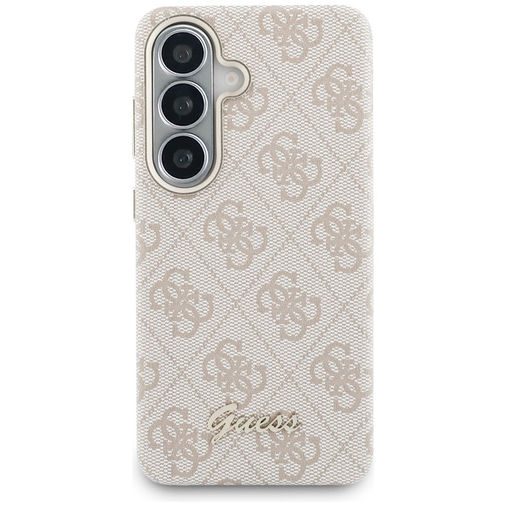 Custodia MagSafe per Samsung Galaxy S26 S942, Guess, 4G Script Logo, Rosa