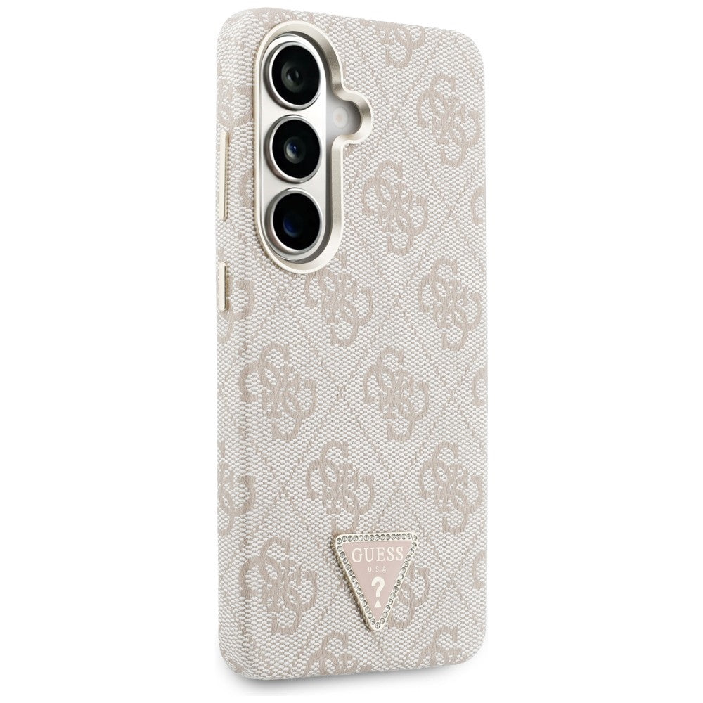 Custodia MagSafe per Samsung Galaxy S26 S942, Guess, Logo Triangolo 4G, Rosa