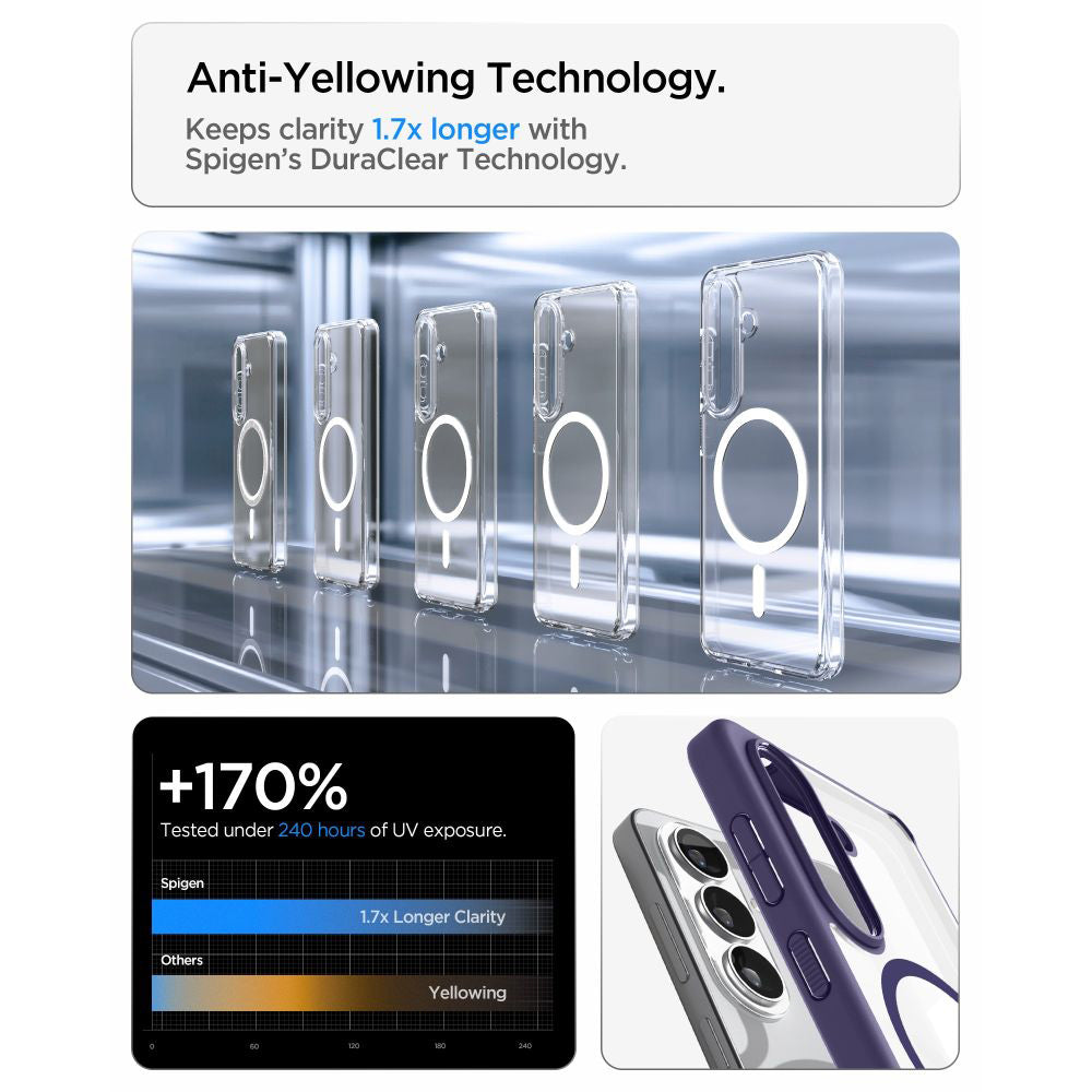 Custodia MagSafe per Samsung Galaxy S26 S942, Spigen, Ultra Hybrid, Viola Scuro ACS11220