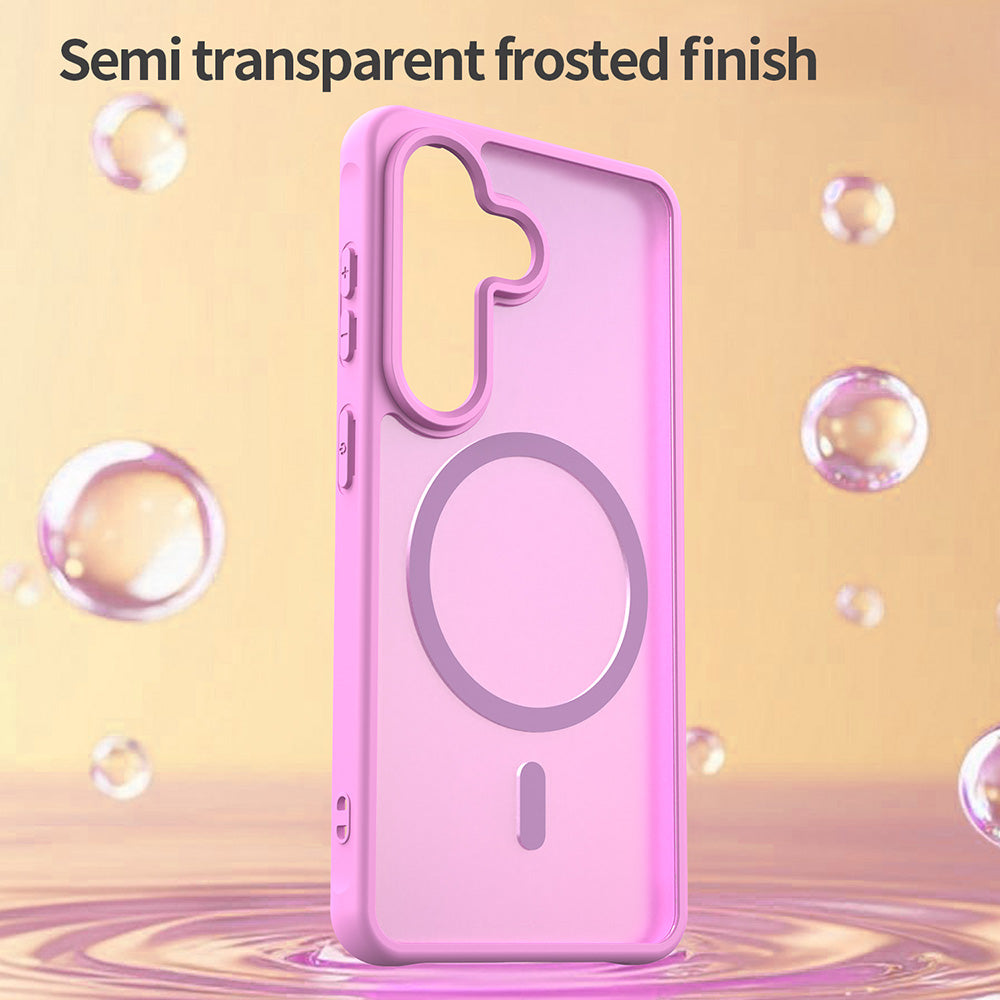 Custodia MagSafe per Samsung Galaxy S26 S942, Techsuit, HaloFrost II, Rosa