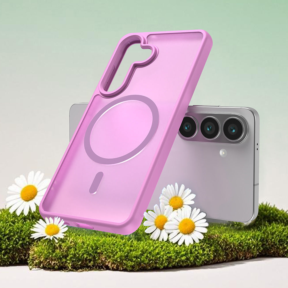 Custodia MagSafe per Samsung Galaxy S26 S942, Techsuit, HaloFrost II, Rosa