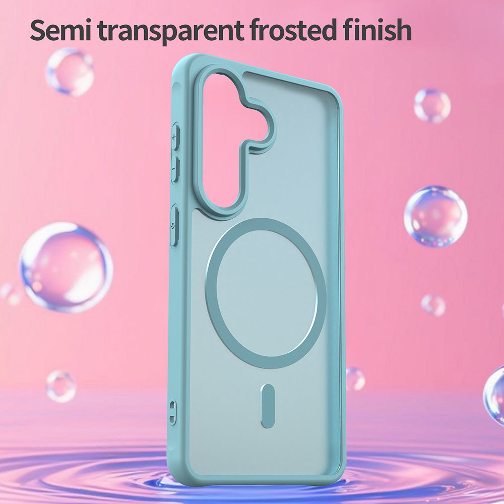 Custodia MagSafe per Samsung Galaxy S26 S942, Techsuit, HaloFrost II, Verde Chiaro