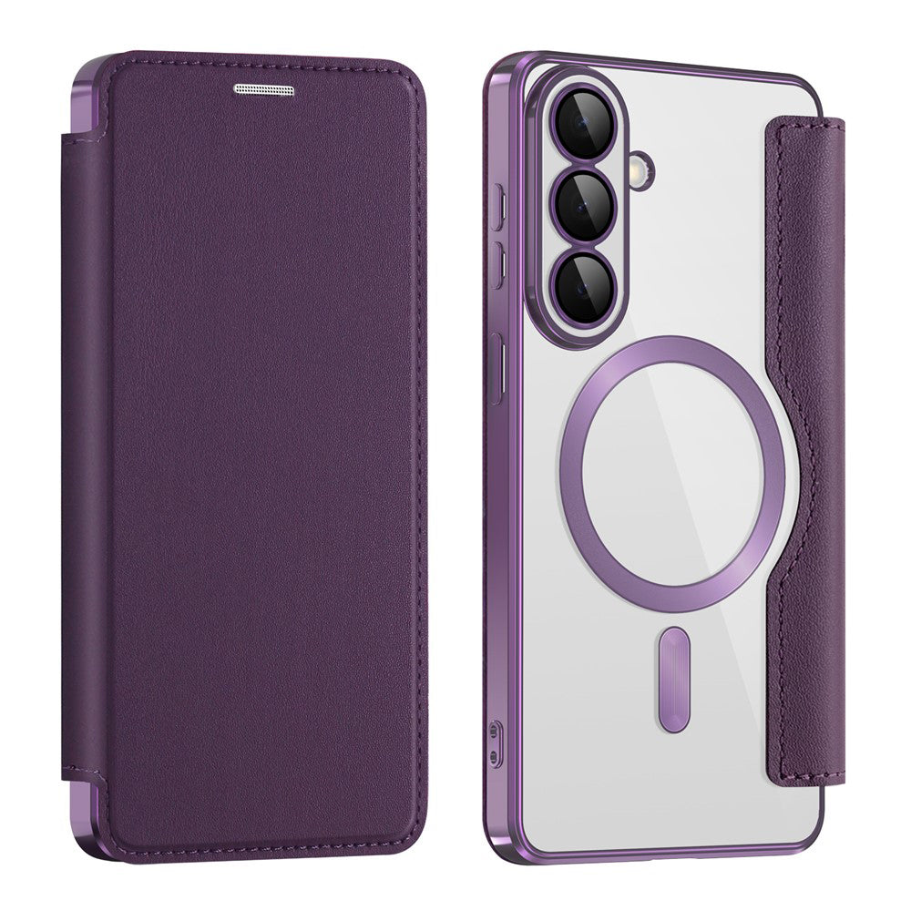 Custodia MagSafe per Samsung Galaxy S26 S942, Techsuit, SmartMag Book, Viola