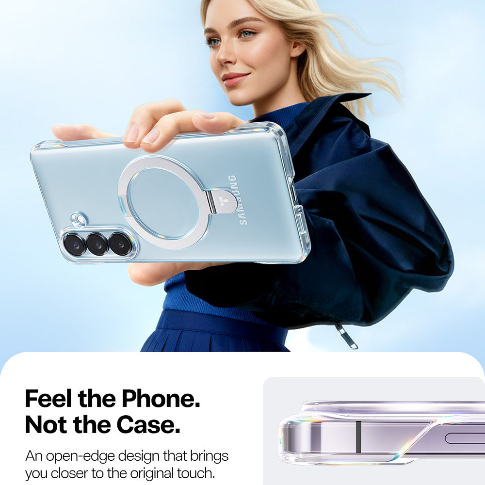 Custodia MagSafe per Samsung Galaxy S26 S942, Torras, Ostand Slim, Trasparente