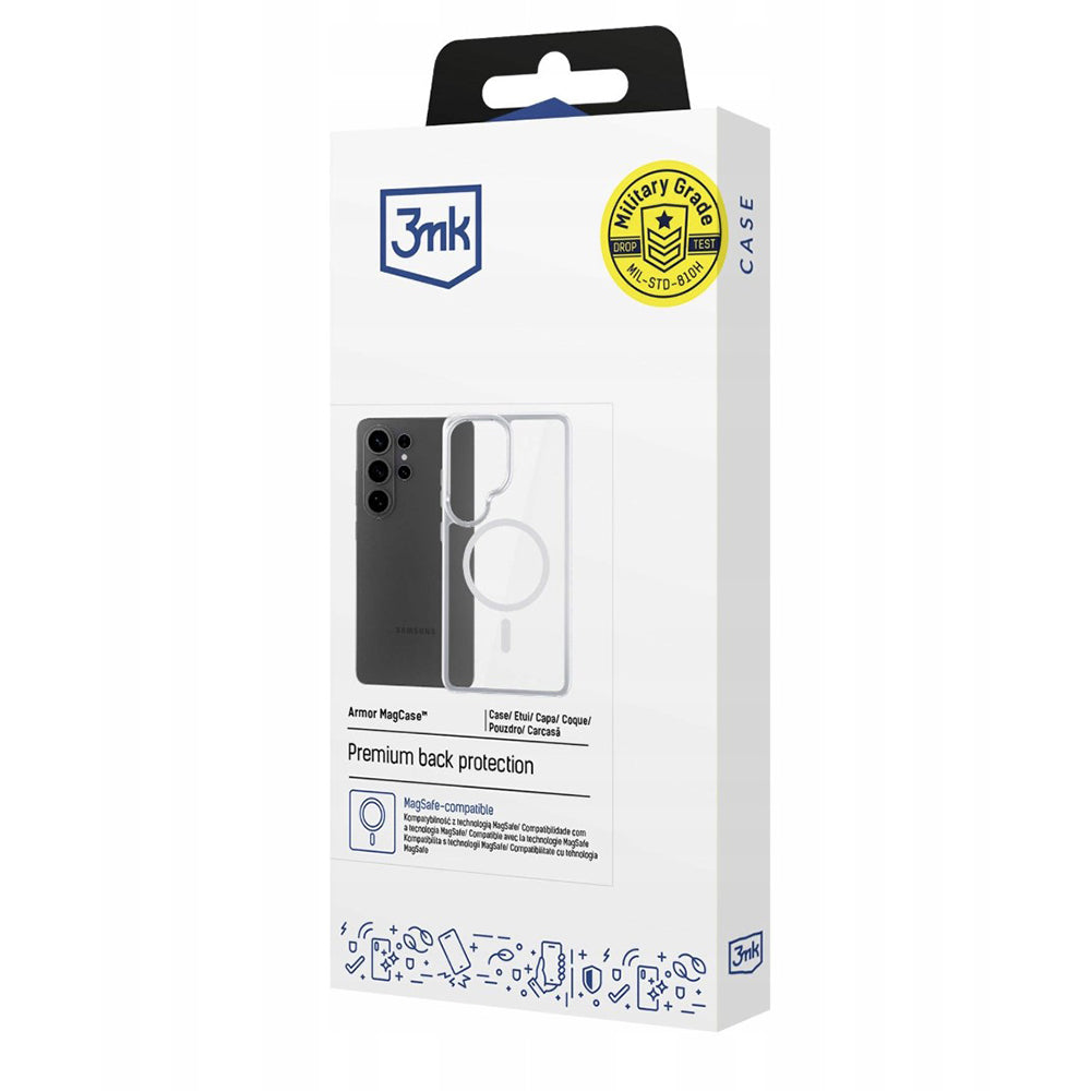 Custodia MagSafe per Samsung Galaxy S26 Ultra, 3MK, Armor MagCase, Trasparente